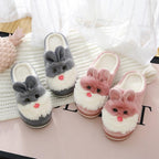 Women Winter Warm Slippers Cute Rabbit Slippers Indoor Shoes For Girls Non Slip Soft Funny Women Furry Slipper House Slippers For Women Indoor Slip On Slippers Warm Flats Shoes Soft-soled Cotton Slippers Stevvex