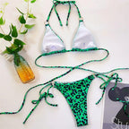 Women Wrap Around String Bikini Female Swimsuit Women Swimwear Women's Straps Halter Cross Front High Cut Adjustable 2 Pieces Bikini Set Swimsuit Two-pieces Lace Up Bikini Set Bathing Swim Suit Stevvex