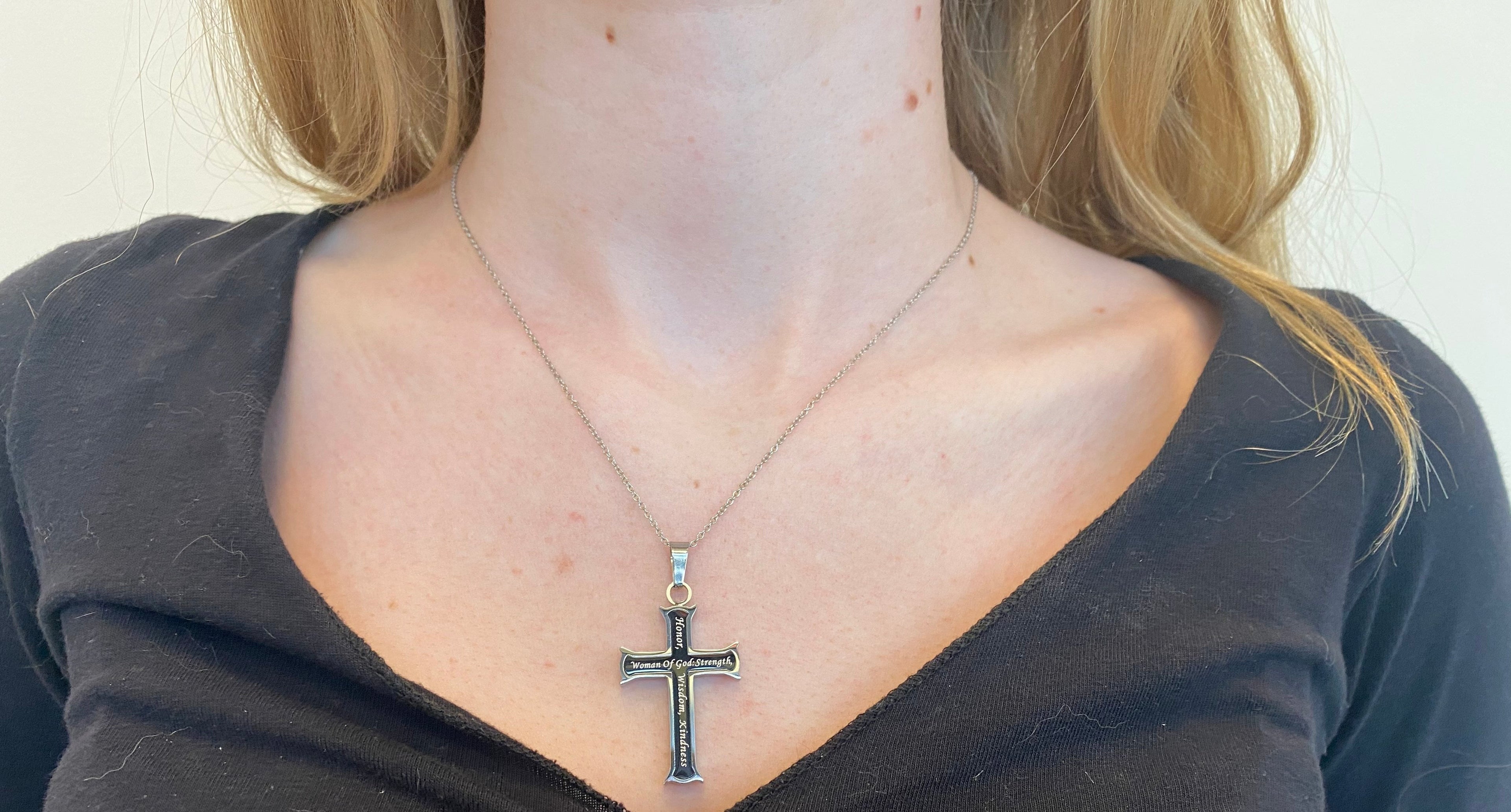Black Mini Cross Necklace KingdomWear