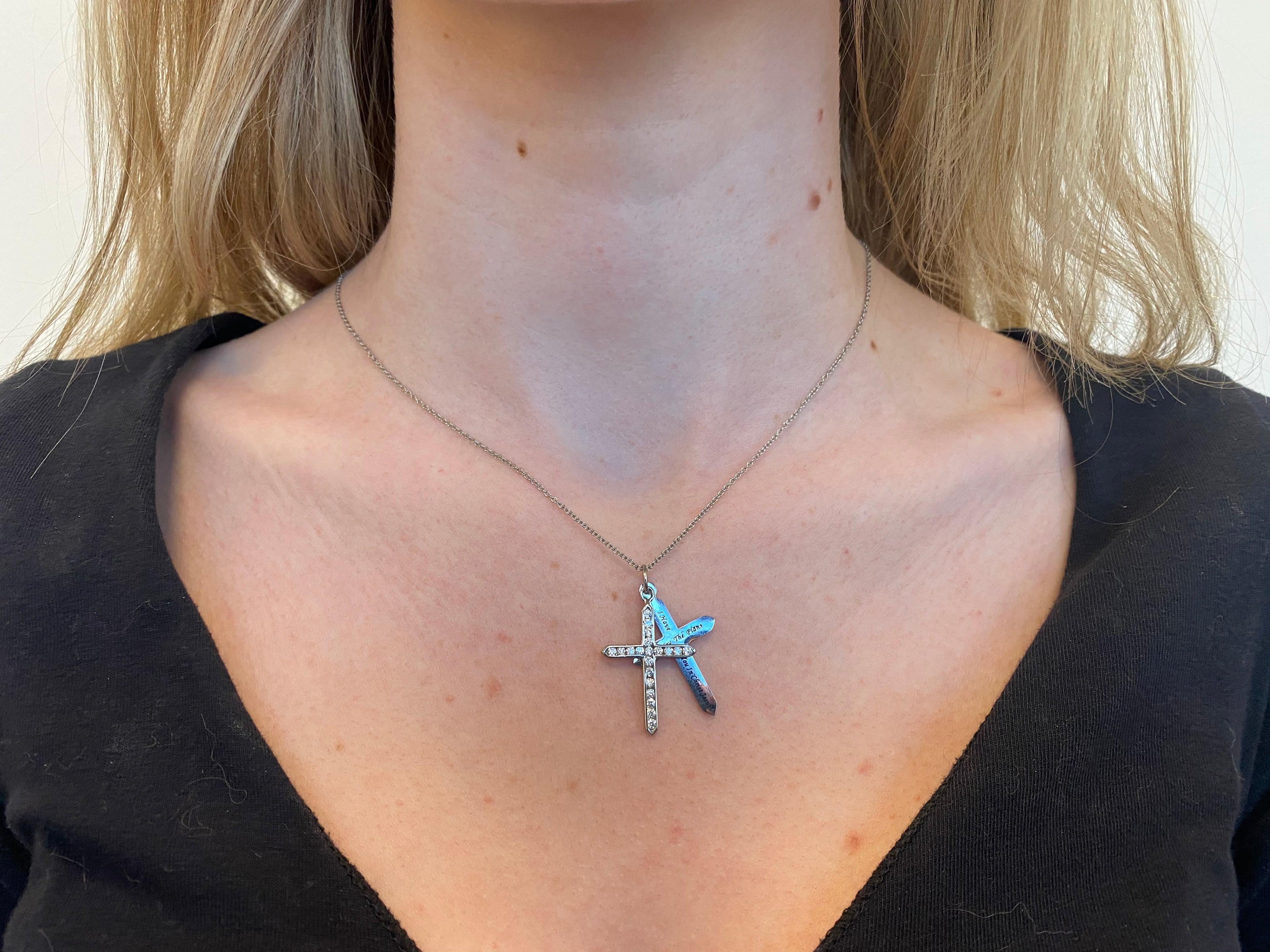 CZ Twin Cross Necklace KingdomWear