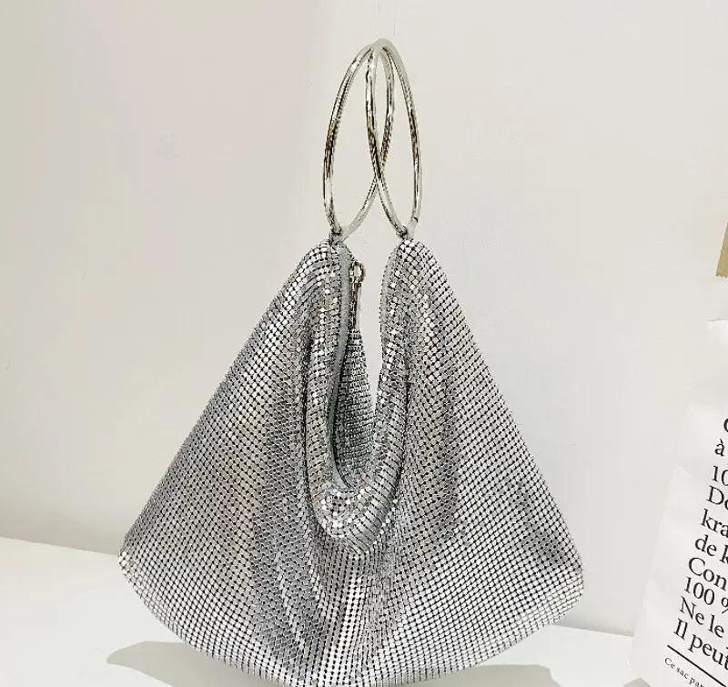 MAC025 Women's Aluminum Sequin Evening Clutch Hand Bag Purse Mariam's Collection