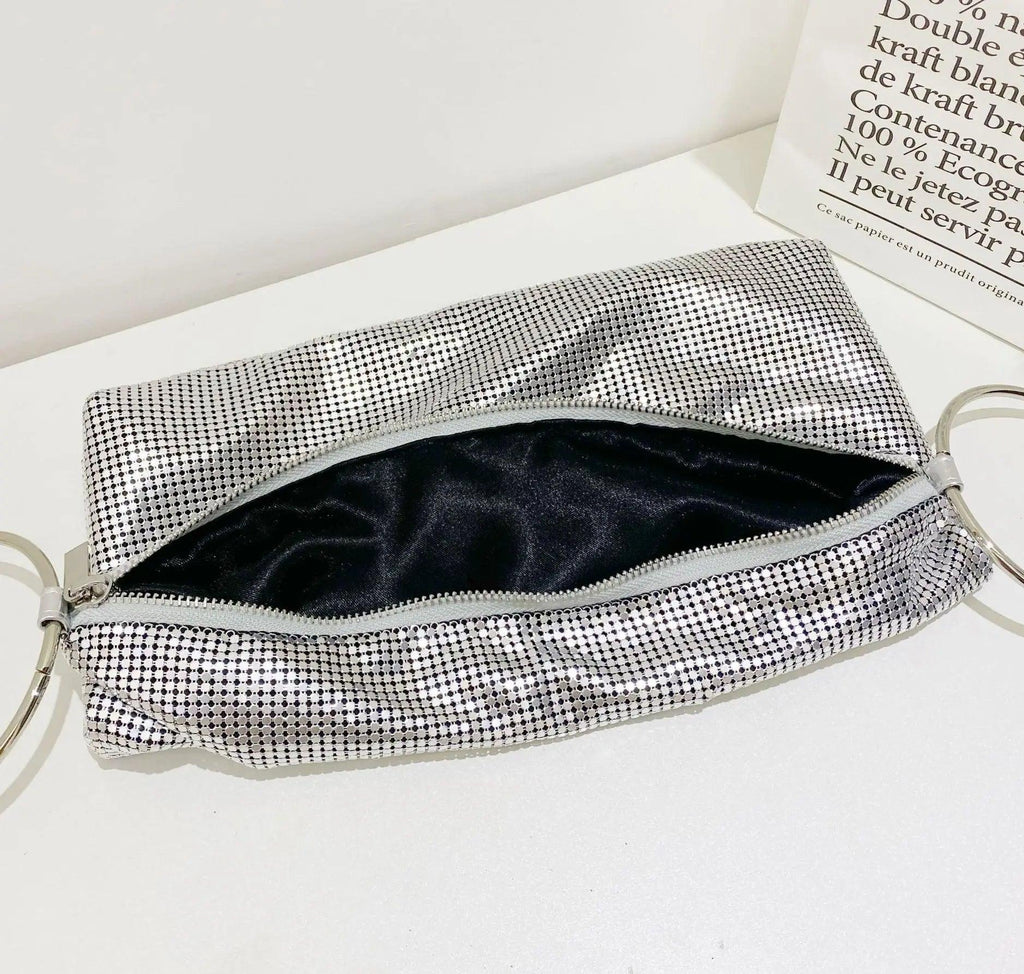 MAC025 Women's Aluminum Sequin Evening Clutch Hand Bag Purse Mariam's Collection