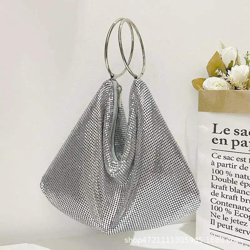MAC025 Women's Aluminum Sequin Evening Clutch Hand Bag Purse Mariam's Collection