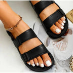 Womens Black Buckle Sandals Soft  Casual Thick Comfort Fashion Stylish Design Women Sandals Stevvex