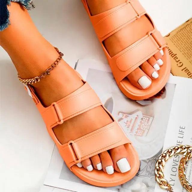 Womens Black Buckle Sandals Soft  Casual Thick Comfort Fashion Stylish Design Women Sandals Stevvex