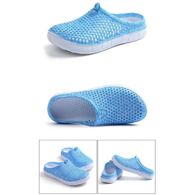 Womens Casual Clogs Breathable Beach Sandals Slippers Summer Slip On Women Flip Flops Home Shoes Breathable Water Shoes Beach Sandals Lightweight Slip-On Clogs Stevvex