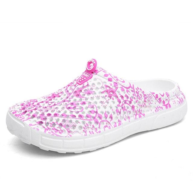 Womens Casual Clogs Breathable Beach Sandals Slippers Summer Slip On Women Flip Flops Home Shoes Breathable Water Shoes Beach Sandals Lightweight Slip-On Clogs Stevvex