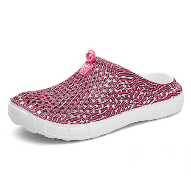 Womens Casual Clogs Breathable Beach Sandals Slippers Summer Slip On Women Flip Flops Home Shoes Breathable Water Shoes Beach Sandals Lightweight Slip-On Clogs Stevvex
