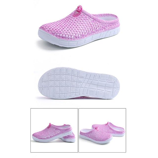 Womens Casual Clogs Breathable Beach Sandals Slippers Summer Slip On Women Flip Flops Home Shoes Breathable Water Shoes Beach Sandals Lightweight Slip-On Clogs Stevvex