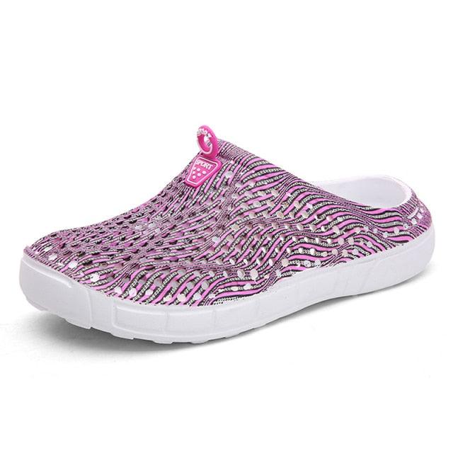 Womens Casual Clogs Breathable Beach Sandals Slippers Summer Slip On Women Flip Flops Home Shoes Breathable Water Shoes Beach Sandals Lightweight Slip-On Clogs Stevvex