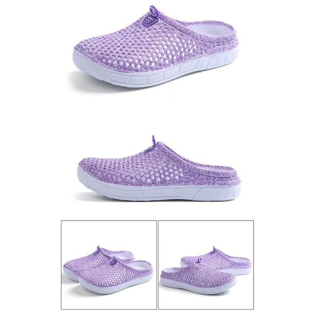 Womens Casual Clogs Breathable Beach Sandals Slippers Summer Slip On Women Flip Flops Home Shoes Breathable Water Shoes Beach Sandals Lightweight Slip-On Clogs Stevvex