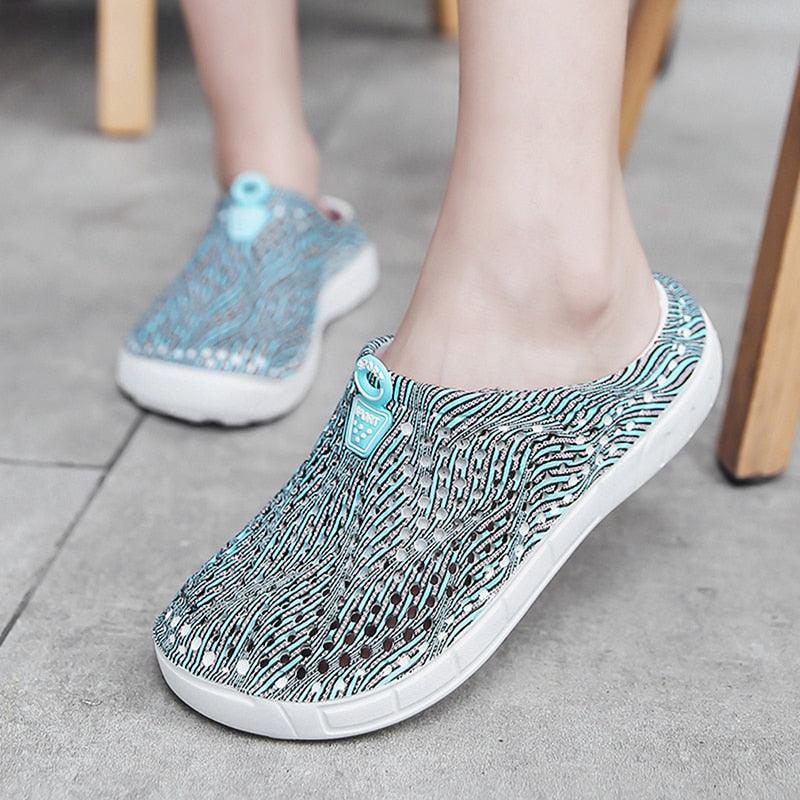 Womens Casual Clogs Breathable Beach Sandals Slippers Summer Slip On Women Flip Flops Home Shoes Breathable Water Shoes Beach Sandals Lightweight Slip-On Clogs Stevvex
