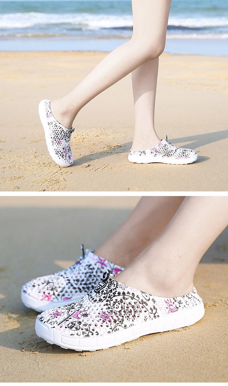 Womens Casual Clogs Breathable Beach Sandals Valentine Slippers Summer Slip On Women Flip Flops Shoes Sandals Quick Drying Slippers Walking Lightweight Rain Beach Summer Pool Water Shoes Stevvex