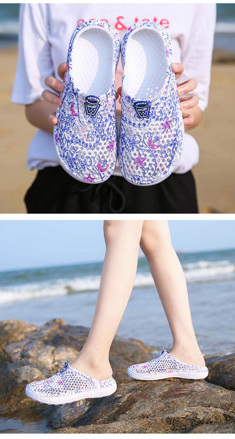 Womens Casual Clogs Breathable Beach Sandals Valentine Slippers Summer Slip On Women Flip Flops Shoes Sandals Quick Drying Slippers Walking Lightweight Rain Beach Summer Pool Water Shoes Stevvex