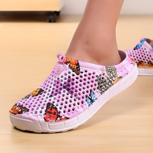 Womens Casual Clogs Breathable Beach Sandals Valentine Slippers Summer Slip On Women Flip Flops Shoes Sandals Quick Drying Slippers Walking Lightweight Rain Beach Summer Pool Water Shoes Stevvex