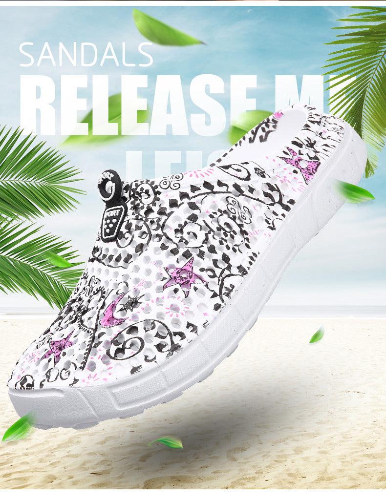 Womens Casual Clogs Breathable Beach Sandals Valentine Slippers Summer Slip On Women Flip Flops Shoes Sandals Quick Drying Slippers Walking Lightweight Rain Beach Summer Pool Water Shoes Stevvex