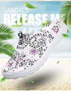 Womens Casual Clogs Breathable Beach Sandals Valentine Slippers Summer Slip On Women Flip Flops Shoes Sandals Quick Drying Slippers Walking Lightweight Rain Beach Summer Pool Water Shoes Stevvex