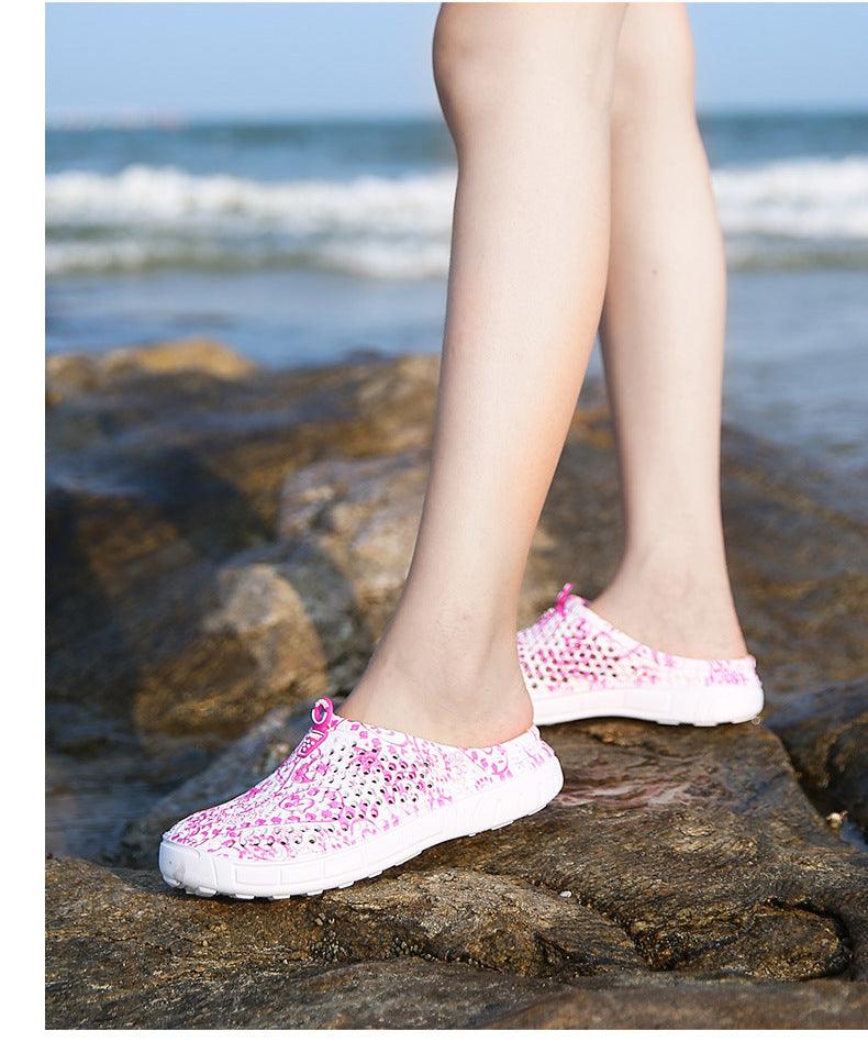 Womens Casual Clogs Breathable Beach Sandals Valentine Slippers Summer Slip On Women Flip Flops Shoes Sandals Quick Drying Slippers Walking Lightweight Rain Beach Summer Pool Water Shoes Stevvex