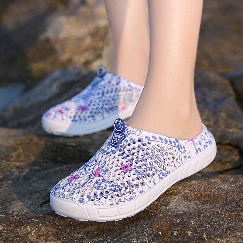 Womens Casual Clogs Breathable Beach Sandals Valentine Slippers Summer Slip On Women Flip Flops Shoes Sandals Quick Drying Slippers Walking Lightweight Rain Beach Summer Pool Water Shoes Stevvex