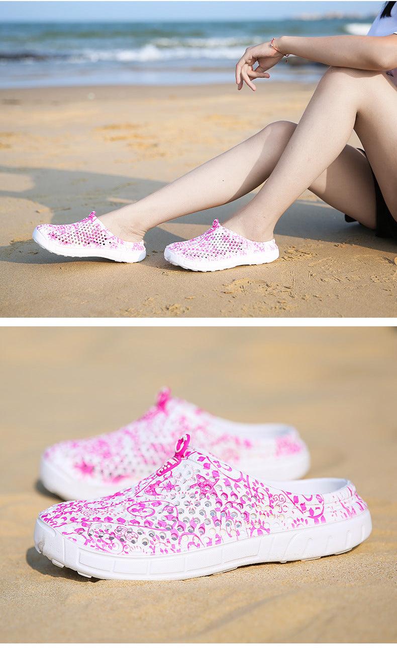 Womens Casual Clogs Breathable Beach Sandals Valentine Slippers Summer Slip On Women Flip Flops Shoes Sandals Quick Drying Slippers Walking Lightweight Rain Beach Summer Pool Water Shoes Stevvex