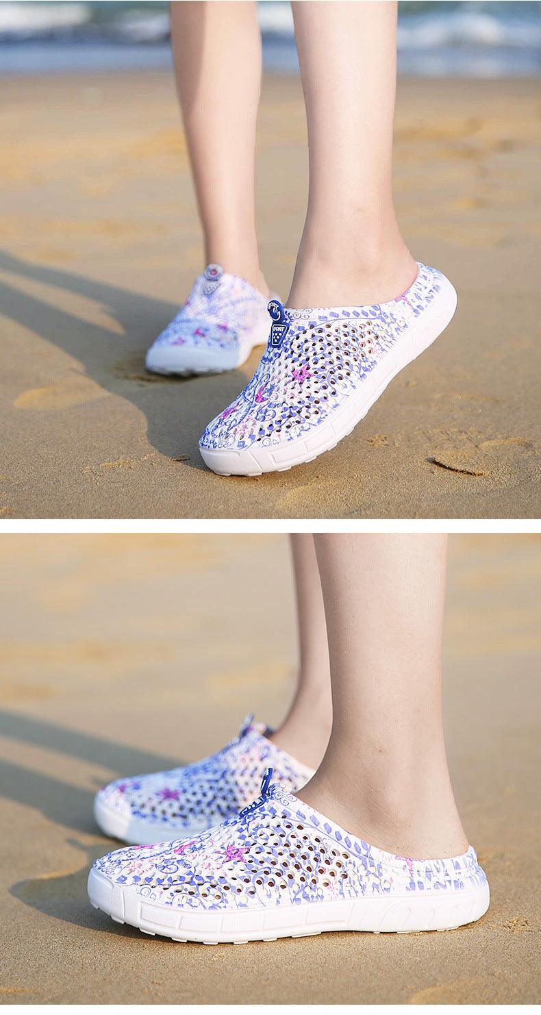Womens Casual Clogs Breathable Beach Sandals Valentine Slippers Summer Slip On Women Flip Flops Shoes Sandals Quick Drying Slippers Walking Lightweight Rain Beach Summer Pool Water Shoes Stevvex