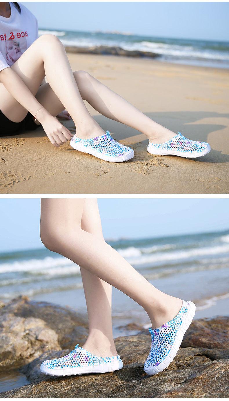 Womens Casual Clogs Breathable Beach Sandals Valentine Slippers Summer Slip On Women Flip Flops Shoes Sandals Quick Drying Slippers Walking Lightweight Rain Beach Summer Pool Water Shoes Stevvex