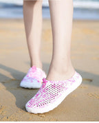 Womens Casual Clogs Breathable Beach Sandals Valentine Slippers Summer Slip On Women Flip Flops Shoes Sandals Quick Drying Slippers Walking Lightweight Rain Beach Summer Pool Water Shoes Stevvex