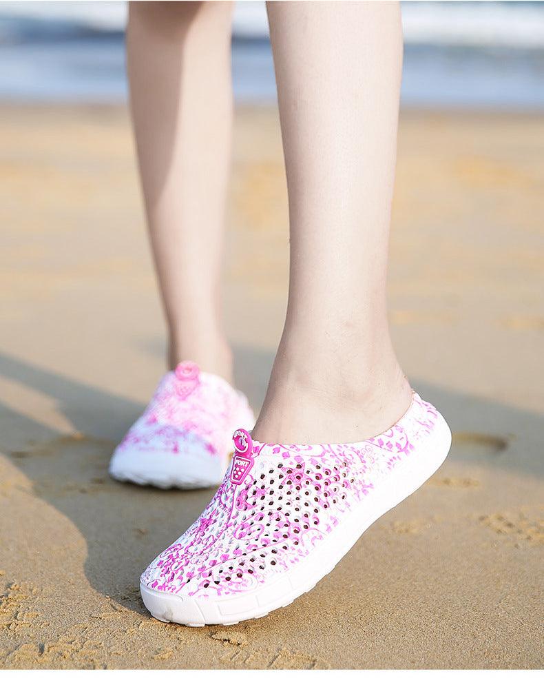 Womens Casual Clogs Breathable Beach Sandals Valentine Slippers Summer Slip On Women Flip Flops Shoes Sandals Quick Drying Slippers Walking Lightweight Rain Beach Summer Pool Water Shoes Stevvex