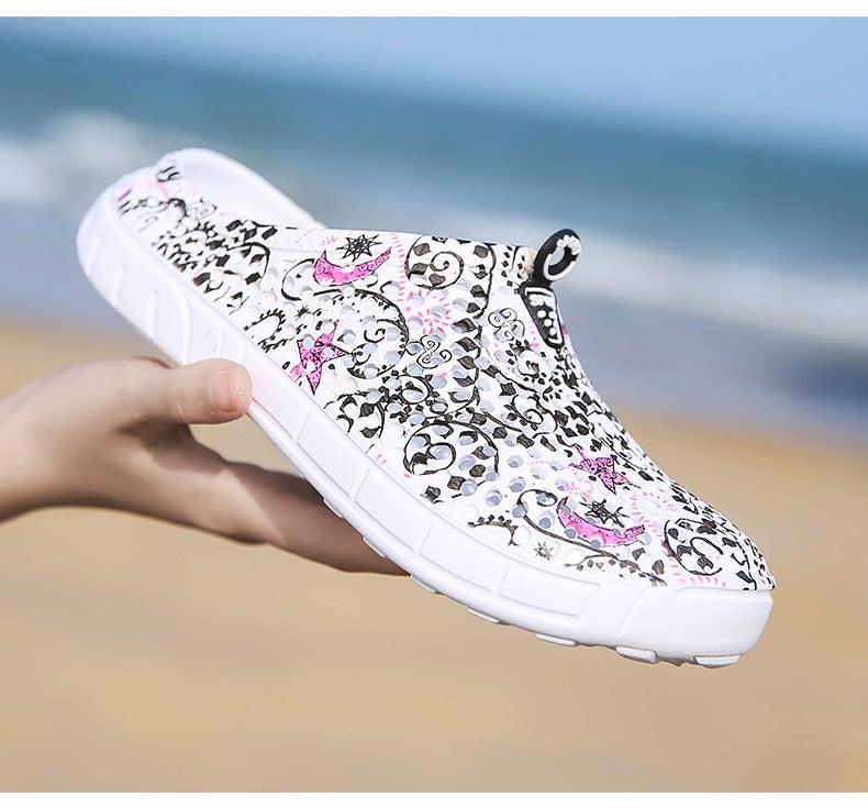Womens Casual Clogs Breathable Beach Sandals Valentine Slippers Summer Slip On Women Flip Flops Shoes Sandals Quick Drying Slippers Walking Lightweight Rain Beach Summer Pool Water Shoes Stevvex