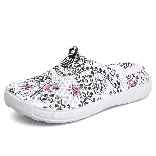Womens Casual Clogs Breathable Beach Sandals Valentine Slippers Summer Slip On Women Flip Flops Shoes Sandals Quick Drying Slippers Walking Lightweight Rain Beach Summer Pool Water Shoes Stevvex