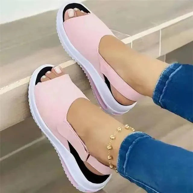 Womens Casual Stylish Sandals Summer Flats Elegant Comfort Buckle Strap Fashion Design Stevvex