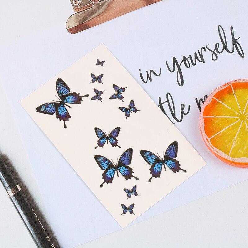 Womens Fashion 3D Butterfly Waterproof Temporary Sticker Tattoo Leg Arm Modern Blue Design For Womens Stevvex