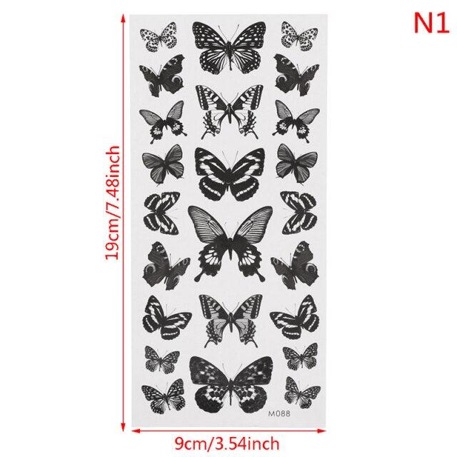 Womens Fashion 3D Butterfly Waterproof Temporary Sticker Tattoo Leg Arm Modern Blue Design For Womens Stevvex