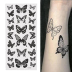 Womens Fashion 3D Butterfly Waterproof Temporary Sticker Tattoo Leg Arm Modern Blue Design For Womens Stevvex
