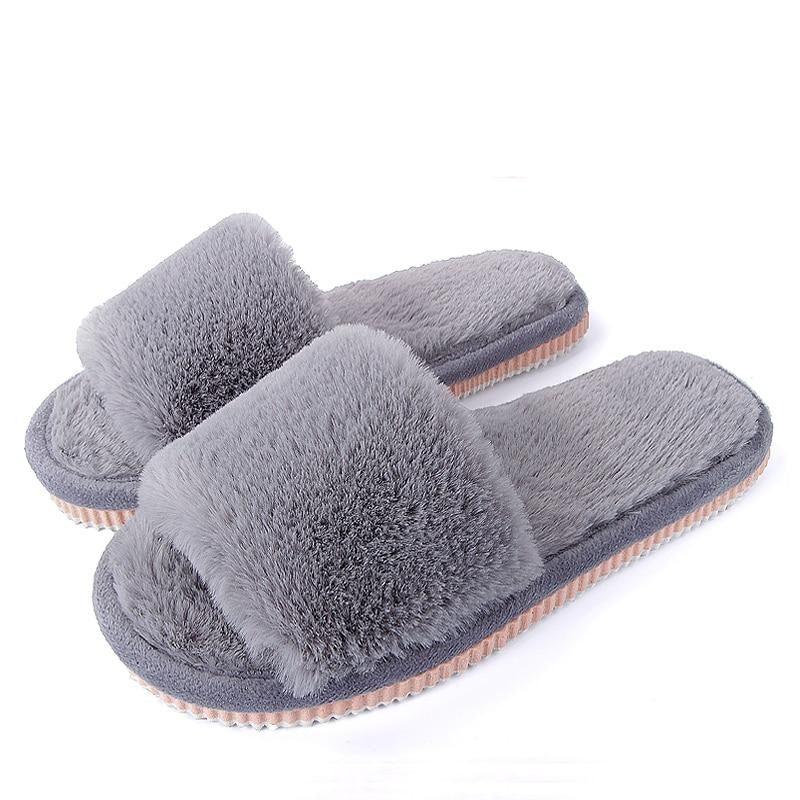 Womens Fur Slippers Winter Shoes Home Slippers Plush Women Indoor Warm Fluffy Cotton Shoes Women's Fuzzy House Memory Foam Slippers Furry Faux Fur Lined Bedroom Shoes Stevvex
