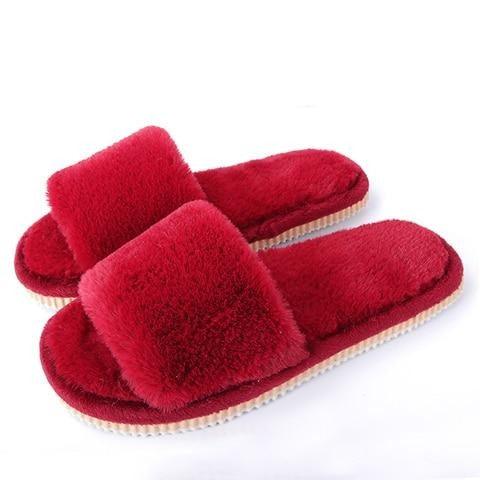 Womens Fur Slippers Winter Shoes Home Slippers Plush Women Indoor Warm Fluffy Cotton Shoes Women's Fuzzy House Memory Foam Slippers Furry Faux Fur Lined Bedroom Shoes Stevvex
