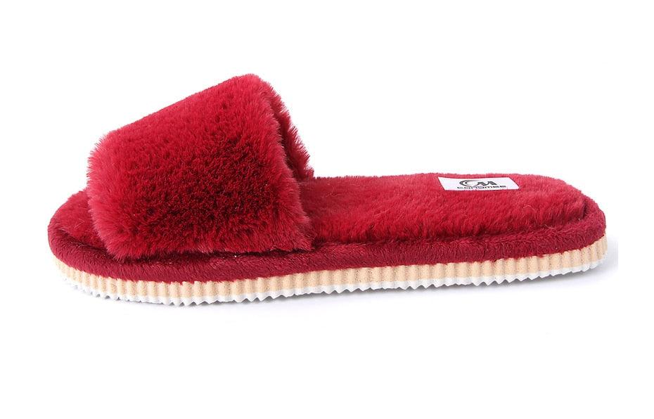 Womens Fur Slippers Winter Shoes Home Slippers Plush Women Indoor Warm Fluffy Cotton Shoes Women's Fuzzy House Memory Foam Slippers Furry Faux Fur Lined Bedroom Shoes Stevvex