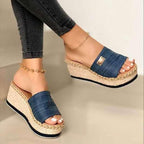 Womens High Heels Sandal Thick Bottom Casual Summer Sandals Woman Platform Casual Flip Flops Summer Beach Sandals Elegant Slippers High Heel Platform Sandals Stevvex