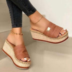Womens High Heels Sandal Thick Bottom Casual Summer Sandals Woman Platform Casual Flip Flops Summer Beach Sandals Elegant Slippers High Heel Platform Sandals Stevvex