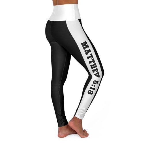 Womens High-waist Fitness Legging Yoga Pants - Black White Salt of The Earth - SJB-DIAMOND ELITES