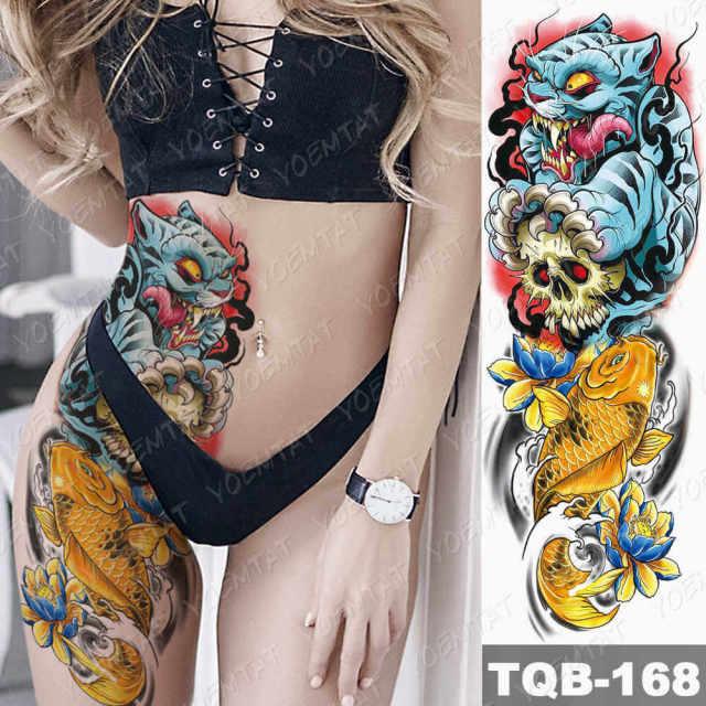 Womens Large Waterproof Temporary Sticker Tattoo Tiger Fox Luxury Design From Wonderland Stevvex