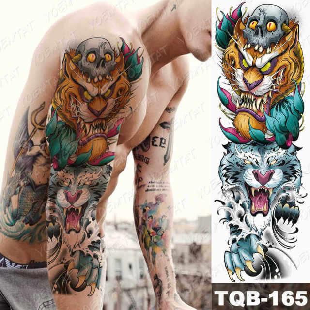 Womens Large Waterproof Temporary Sticker Tattoo Tiger Fox Luxury Design From Wonderland Stevvex