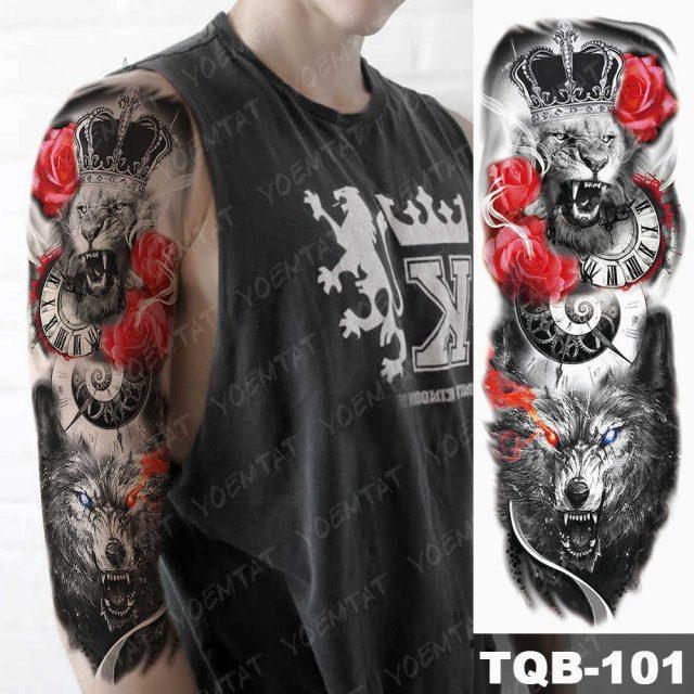 Womens Large Waterproof Temporary Sticker Tattoo Tiger Fox Luxury Design From Wonderland Stevvex