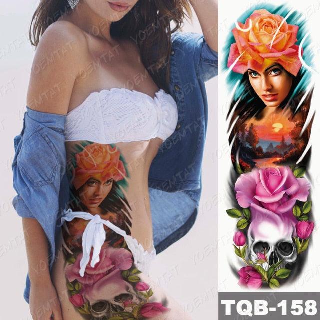 Womens Large Waterproof Temporary Sticker Tattoo Tiger Fox Luxury Design From Wonderland Stevvex