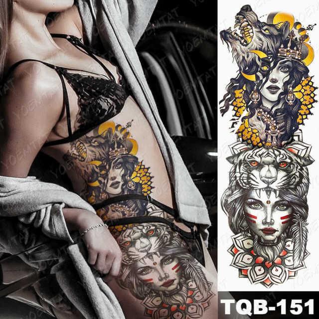 Womens Large Waterproof Temporary Sticker Tattoo Tiger Fox Luxury Design From Wonderland Stevvex
