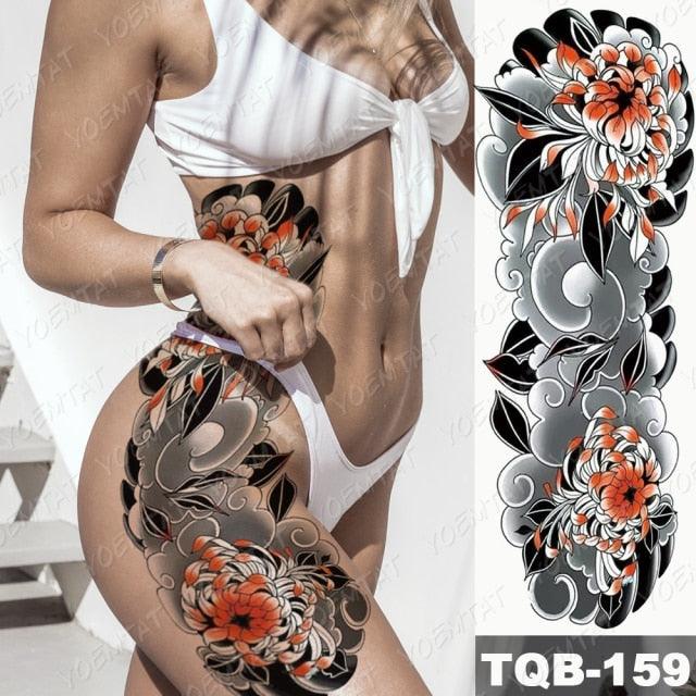 Womens Large Waterproof Temporary Sticker Tattoo Tiger Fox Luxury Design From Wonderland Stevvex