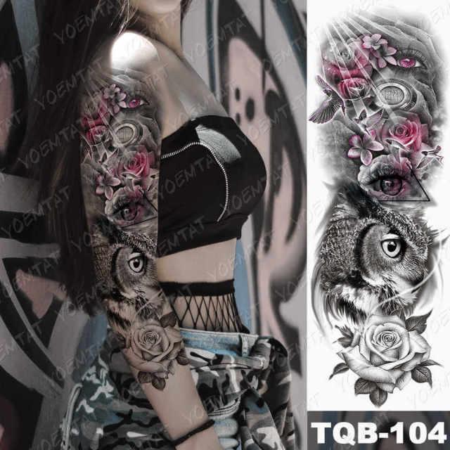 Womens Large Waterproof Temporary Sticker Tattoo Tiger Fox Luxury Design From Wonderland Stevvex