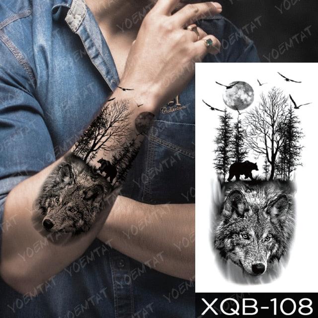 Womens Large Waterproof Temporary Sticker Tattoo Tiger Fox Luxury Design From Wonderland Stevvex