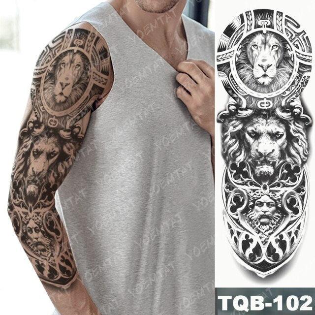 Womens Large Waterproof Temporary Sticker Tattoo Tiger Fox Luxury Design From Wonderland Stevvex