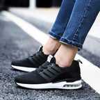 Womens Light Weight Running Sneakers Air Sole Breathable High Quality Sport Women Mesh Running Casual Slip On Flats Comfortable Walking Air Cushion Sneakers Stevvex